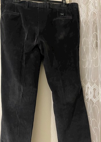 Siyah kadife Kemerli Erkek Pantolon - Görsel 5