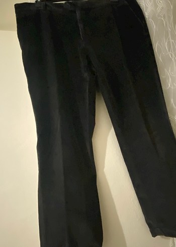 Siyah kadife Kemerli Erkek Pantolon - Görsel 2