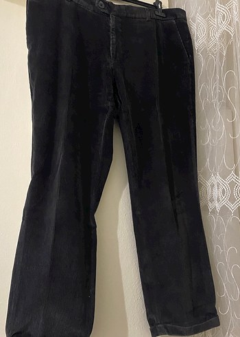 Siyah kadife Kemerli Erkek Pantolon - Görsel 9