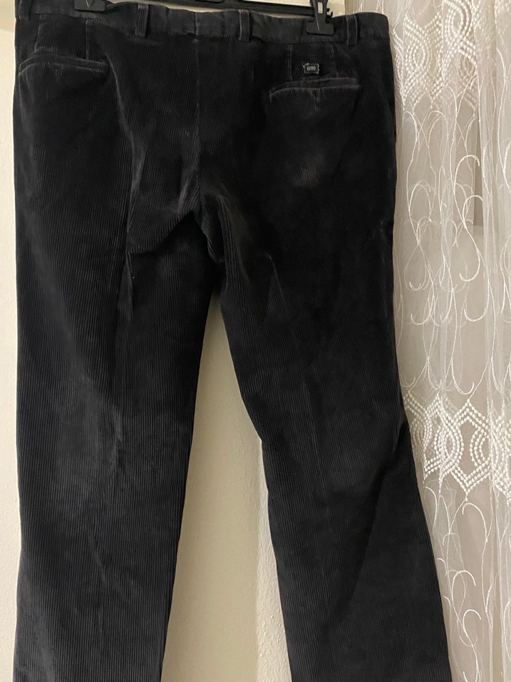 Siyah kadife Kemerli Erkek Pantolon - Görsel 5