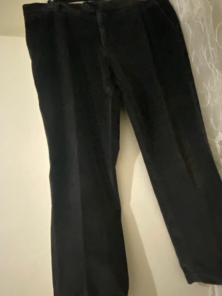 Siyah kadife Kemerli Erkek Pantolon - Görsel 2