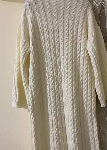 Beyaz Örgü Kadın Triko Elbise - Görsel 9