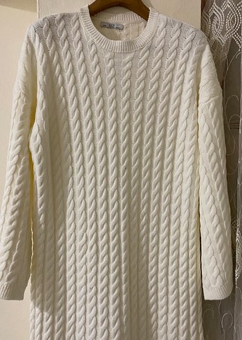 Beyaz Örgü Kadın Triko Elbise - Görsel 10