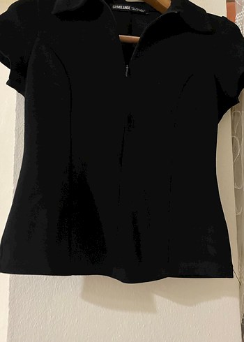 Siyah Kısa Kollu Kadın tişört - Görsel 5
