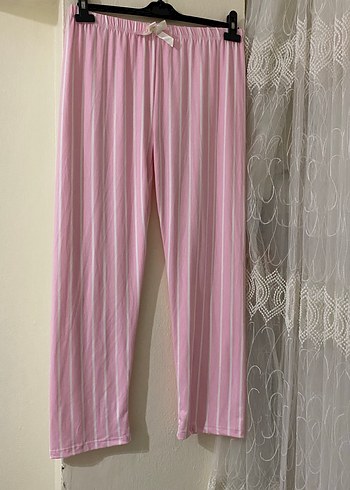Pembe Çizgili Rahat Kadın Pijama Altı