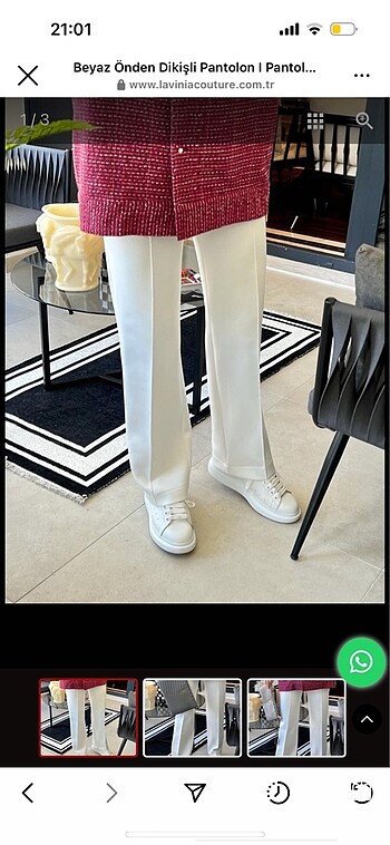 Lavinia couture beyaz pantolon