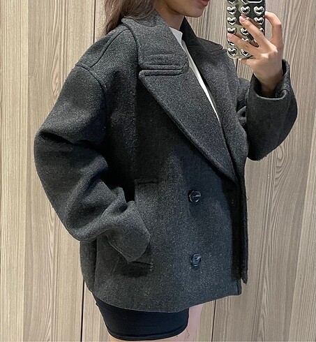 xs Beden gri Renk Zara viral kaban