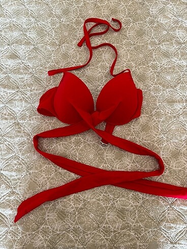 Belden bağlamalı şık tarz dolgulu bikini üstü