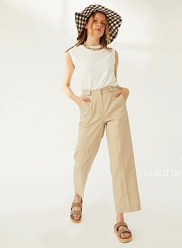 Suud Collection Gabardin Culotte Pantolon