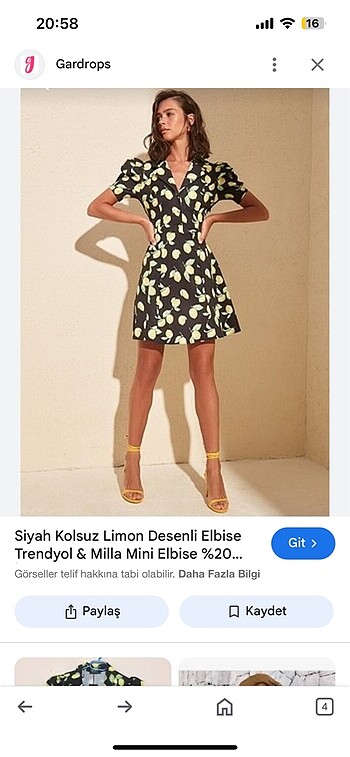 Milla limonlu elbise