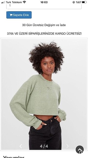 xs Beden mavi Renk bershka crop kazak