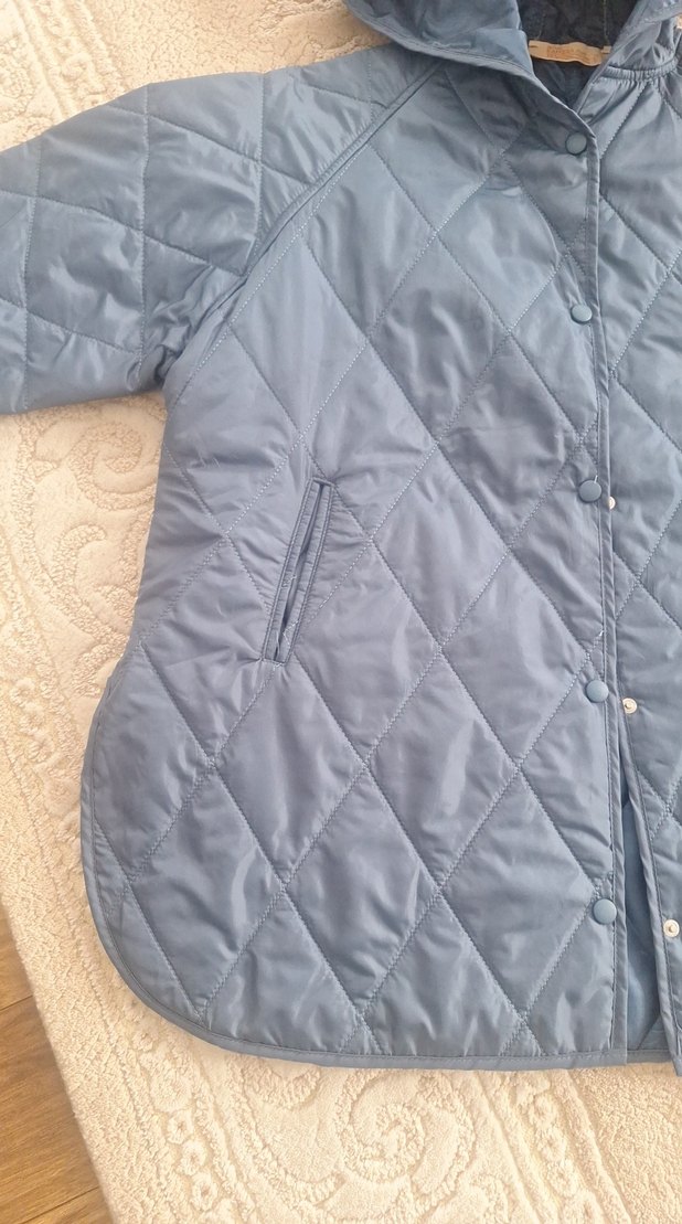 Kapüşonlu palement Düğmeli Kadın Mont - Görsel 2