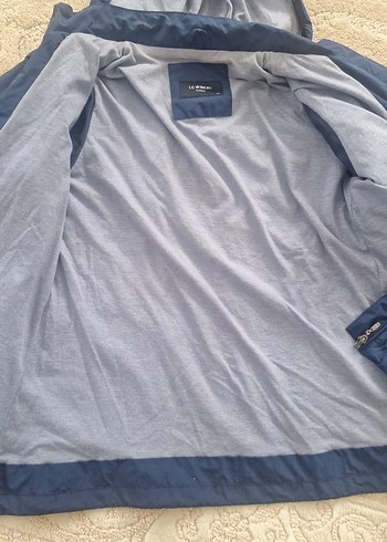 Mavi Fermuarlı Kadın yagmurluk Kapüşonlu - Görsel 5