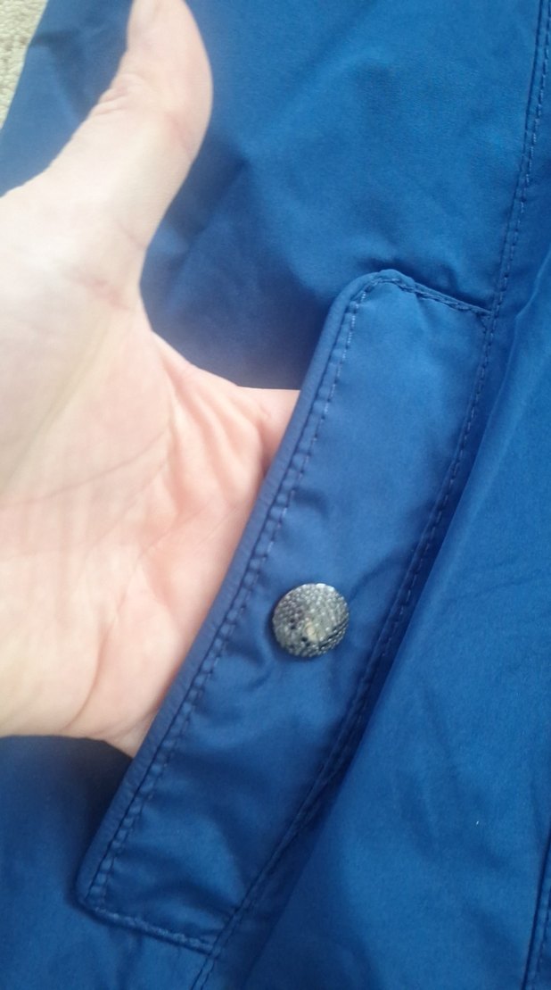 Mavi Fermuarlı Kadın yagmurluk Kapüşonlu - Görsel 2