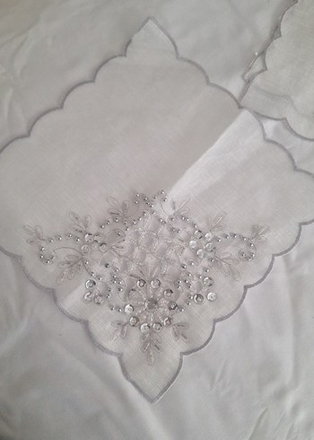 İşlemeli Gümüş Örtüsü seti - Görsel 4