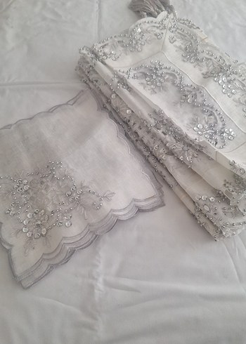 İşlemeli Gümüş Örtüsü seti - Görsel 5