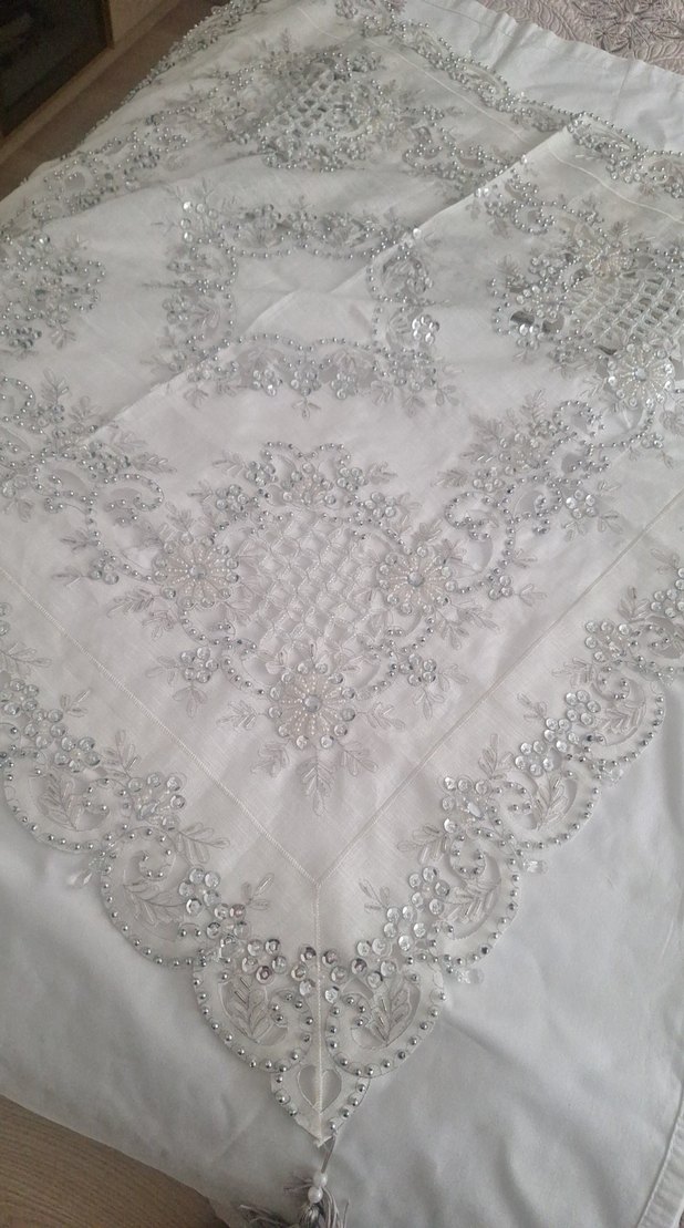 İşlemeli Gümüş Örtüsü seti - Görsel 2