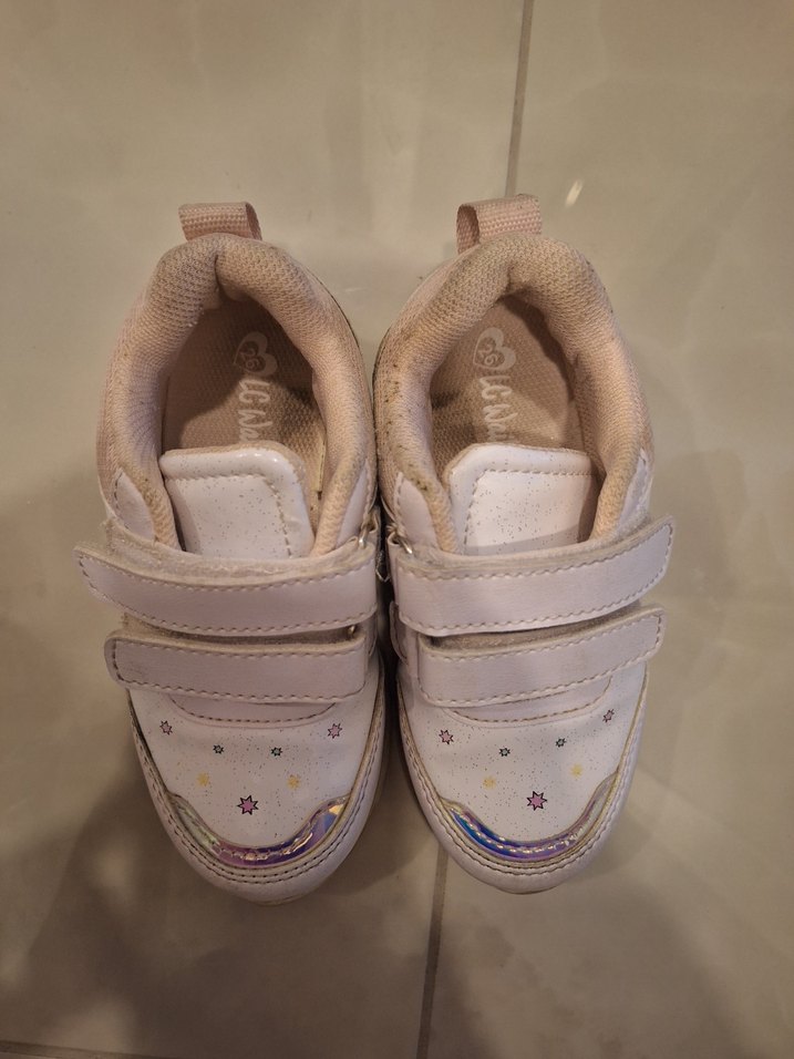 Kız Çocuk Beyaz Cırt Cırtlı Spor Ayakkabı - Görsel 3