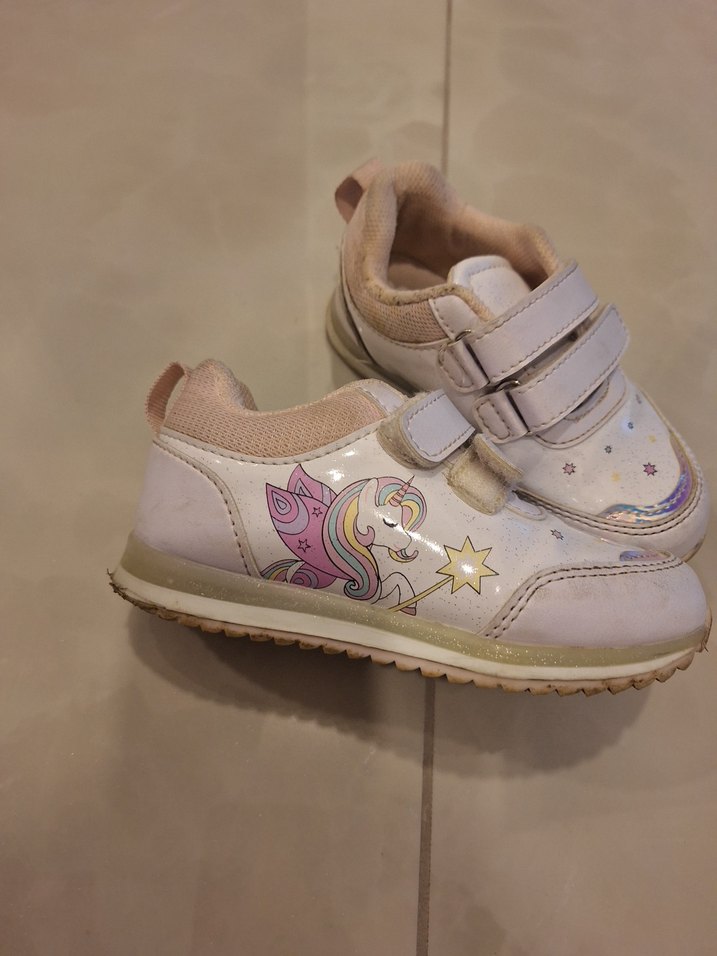 Kız Çocuk Beyaz Cırt Cırtlı Spor Ayakkabı - Görsel 2