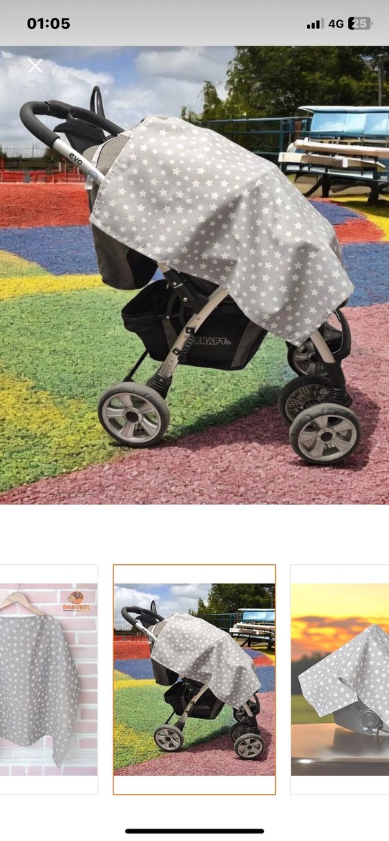 Ayarlanabilir Boylu Gri Desenli Emzirme Önlüğü - Görsel 3