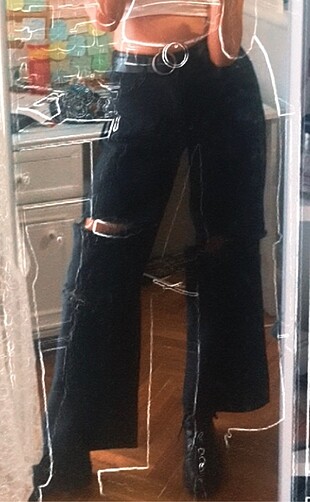 Diğer Wide leg siyah pantolon