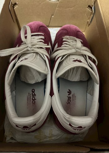 Bordo Adidas Süet Bağcıklı Kadın Spor Ayakkabı - Görsel 6