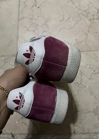 38 Beden bordo Renk Bordo Adidas Süet Bağcıklı Kadın Spor Ayakkabı