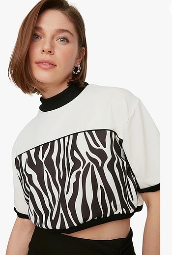 Zebra desenli crop