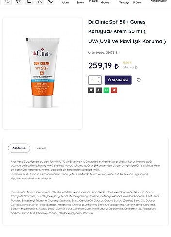 Diğer Dr clinik güneş kremi
