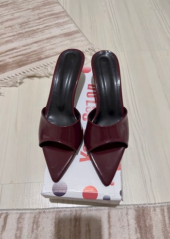 Bordo Rugan Stiletto Topuklu Kadın Ayakkabı - Görsel 7