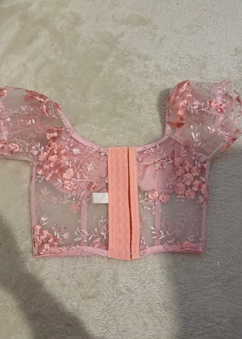 Dantel İşlemeli Pembe Mini Bustiyer - Görsel 3