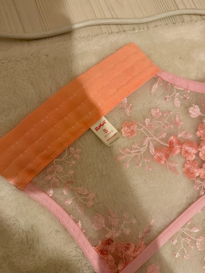 Dantel İşlemeli Pembe Mini Bustiyer - Görsel 4