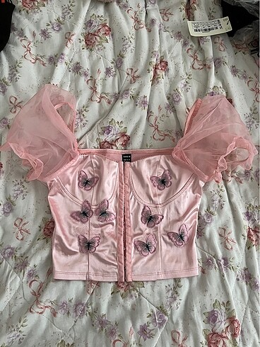 Sheinside Kelebekli Crop