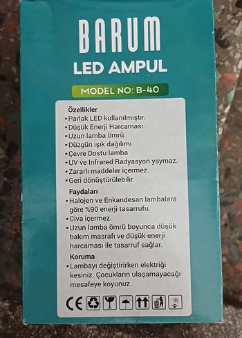 Gelinlik Barum 40 Watt LED Ampul E27 8000K Beyaz