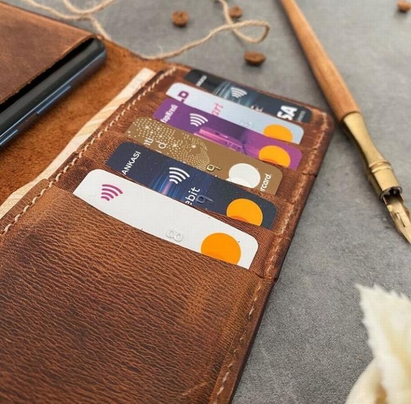 El Yapımı Hakiki Deri Cüzdan  - Görsel 2