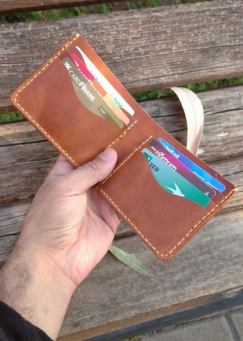 El Yapımı Hakiki Deri Cüzdan  - Görsel 2