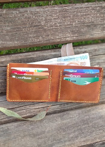 El Yapımı Hakiki Deri Cüzdan  - Görsel 5