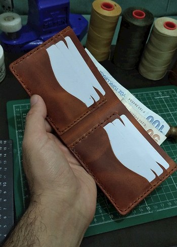 El Yapımı Hakiki Deri Cüzdan  - Görsel 8