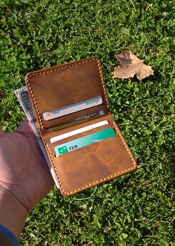 El Yapımı Hakiki Deri Cüzdan  - Görsel 4