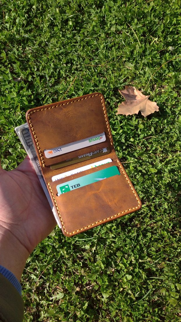 El Yapımı Hakiki Deri Cüzdan  - Görsel 4