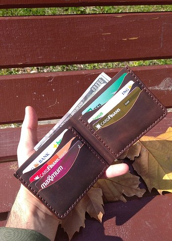 El Yapımı Hakiki Deri Cüzdan  - Görsel 4