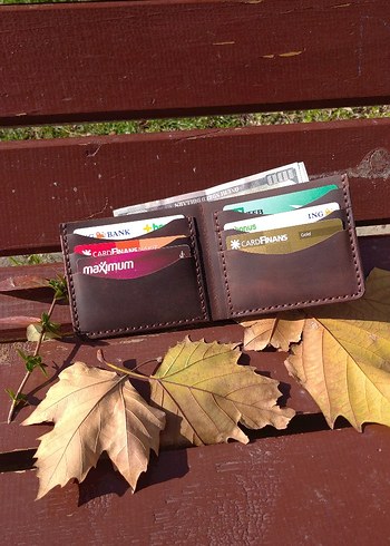 El Yapımı Hakiki Deri Cüzdan  - Görsel 7