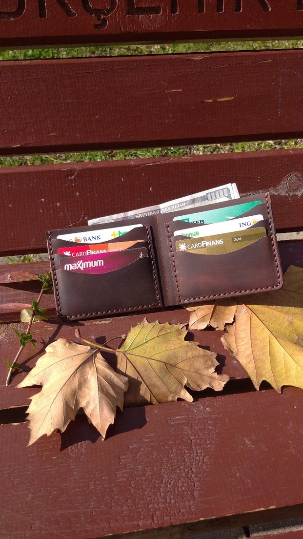 El Yapımı Hakiki Deri Cüzdan  - Görsel 2