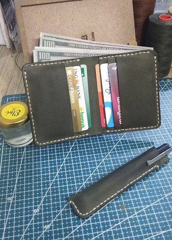 El Yapımı Hakiki Deri Cüzdan  - Görsel 5