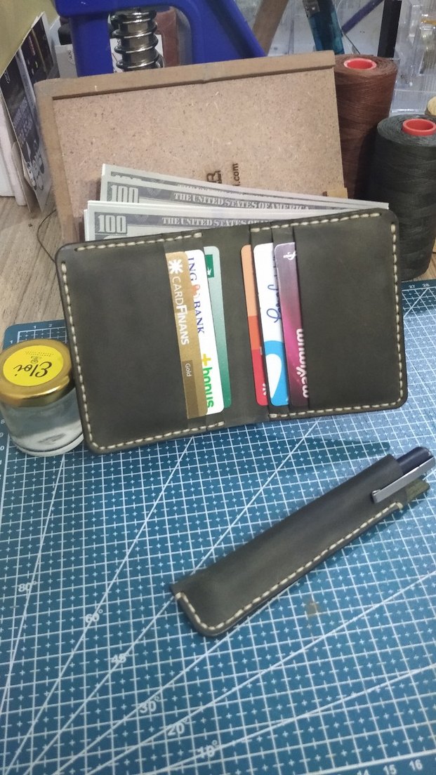 El Yapımı Hakiki Deri Cüzdan  - Görsel 5