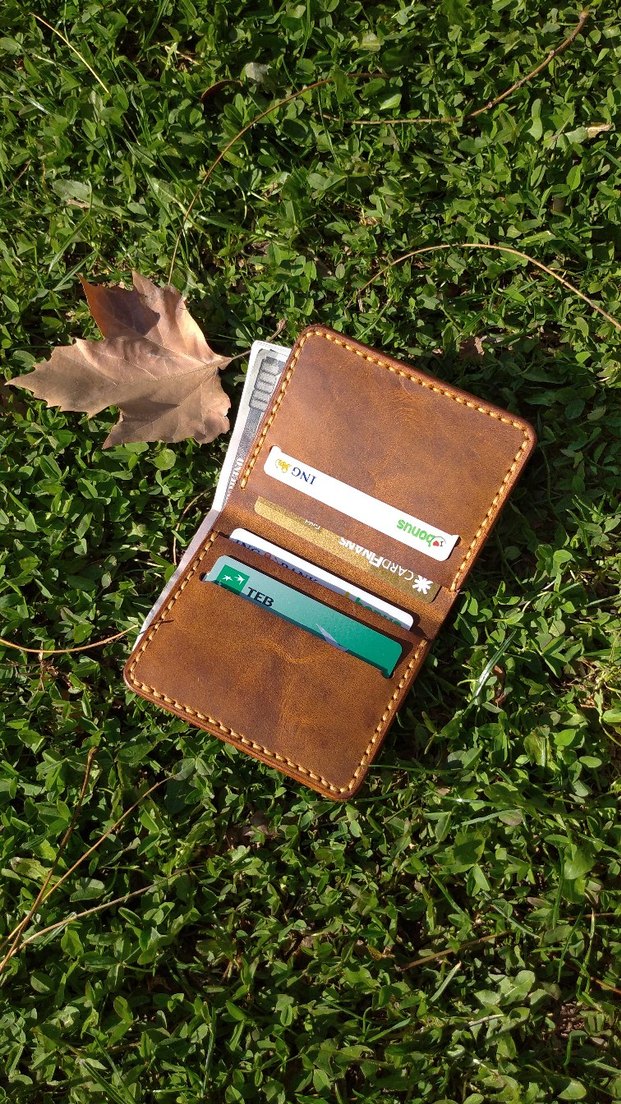 El Yapımı Hakiki Deri Cüzdan  - Görsel 5