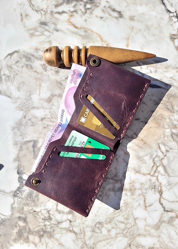 El Yapımı Hakiki Deri Cüzdan  - Görsel 2