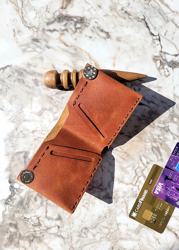 El Yapımı Hakiki Deri Cüzdan  - Görsel 8