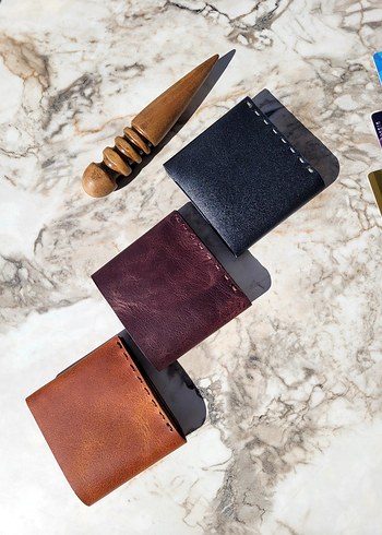 El Yapımı Hakiki Deri Cüzdan  - Görsel 5