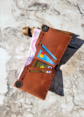 El Yapımı Hakiki Deri Cüzdan  - Görsel 3